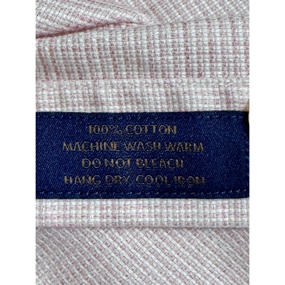 David Donahue 100% Cotton Button Down Pale Pink Long Sleeve Spring Easter L (B7) - Picture 7 of 8